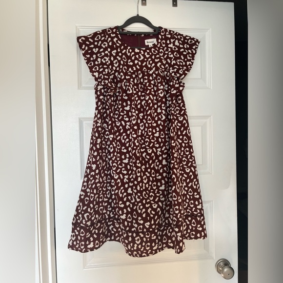 Lane 201; &Merci Brand, Boutique Leopard Wine Dress, Size Small - Picture 2 of 5